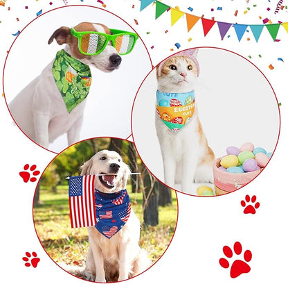 Weewooday 9 Pcs Holiday Dog Bandanas Memory Day Bandanas Patriotic Seasonal - Image 6