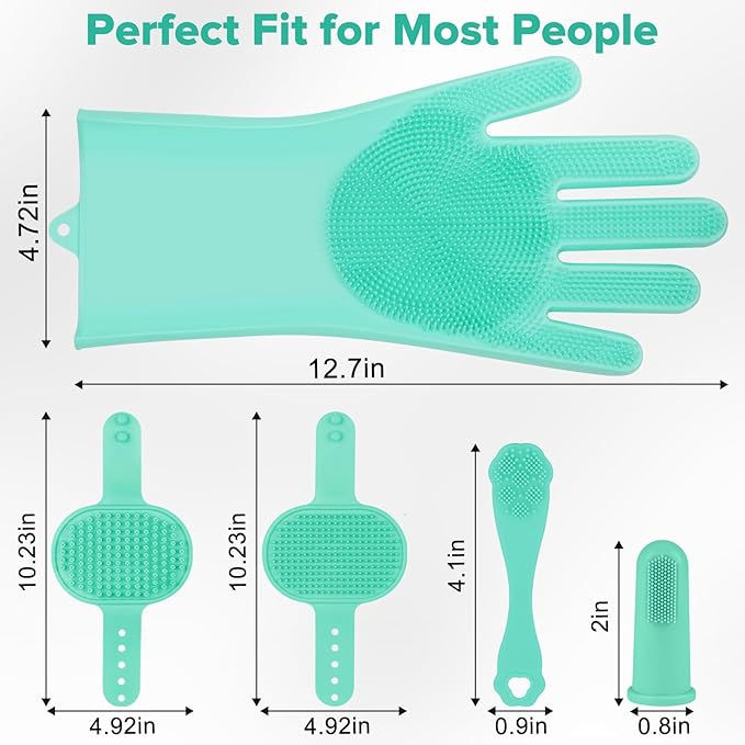 Augwind 6PCS Pet Grooming Kit for Dogs, Cats and Horses | Dog Washing Gloves | - Image 7