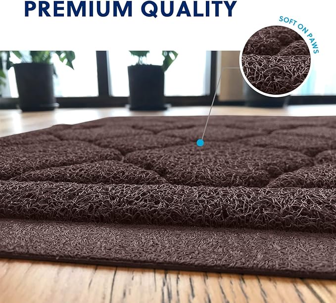 WePet Cat Litter Box Mat, Kitty Premium PVC Pad, Durable Trapping Rug, - Image 5