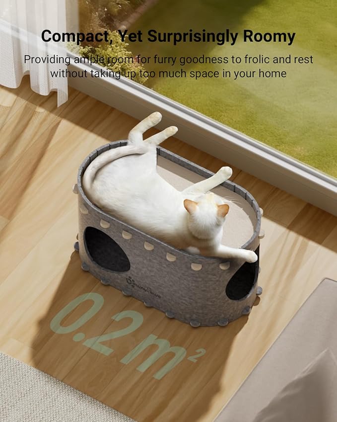 DownyPaws Cat House for Indoor Cats, Cat Bed Cave for Multiple & Large Cats Up - Image 3