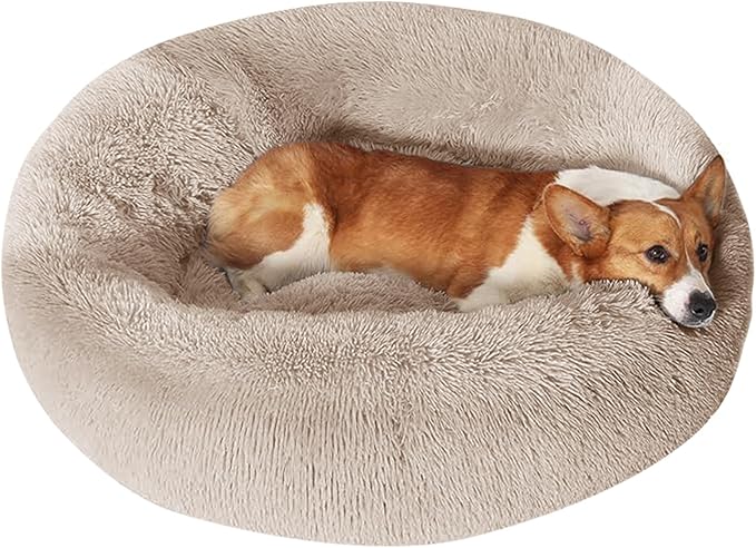 JOLLYVOGUE Dog Beds Large Sized Dog, 36 inches Calming Soft Anti-Anxiety Donut by JOLLYVOGUE
