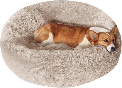 JOLLYVOGUE Dog Beds Large Sized Dog, 36 inches Calming Soft Anti-Anxiety Donut by JOLLYVOGUE