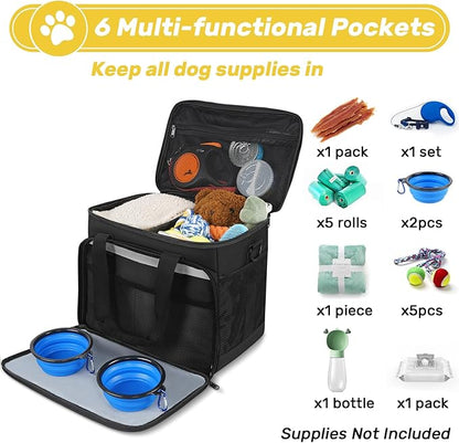 6 Set Dog Travel Bag, Large Pet Travel Kit - Image 3