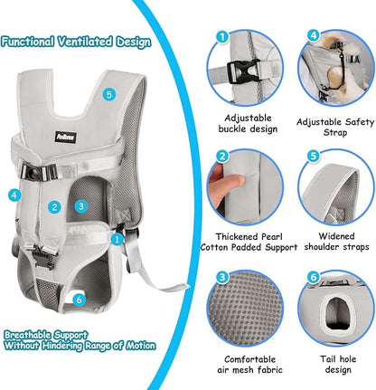PetBonus Pet Front Dog Carrier Backpacks, Adjustable Pet Backpack, Legs Out - Image 2