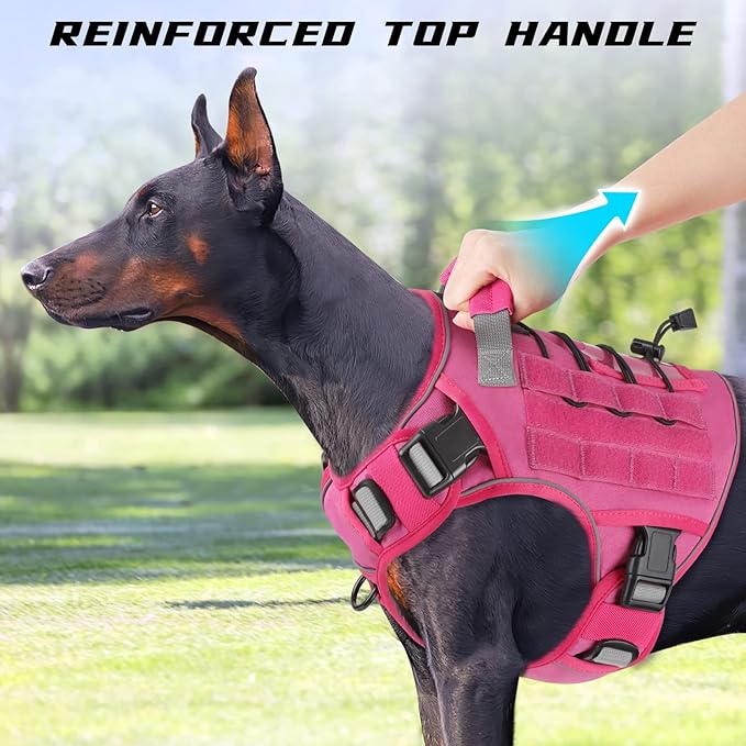 WINGOIN Pink Tactical Dog Harness - Image 4