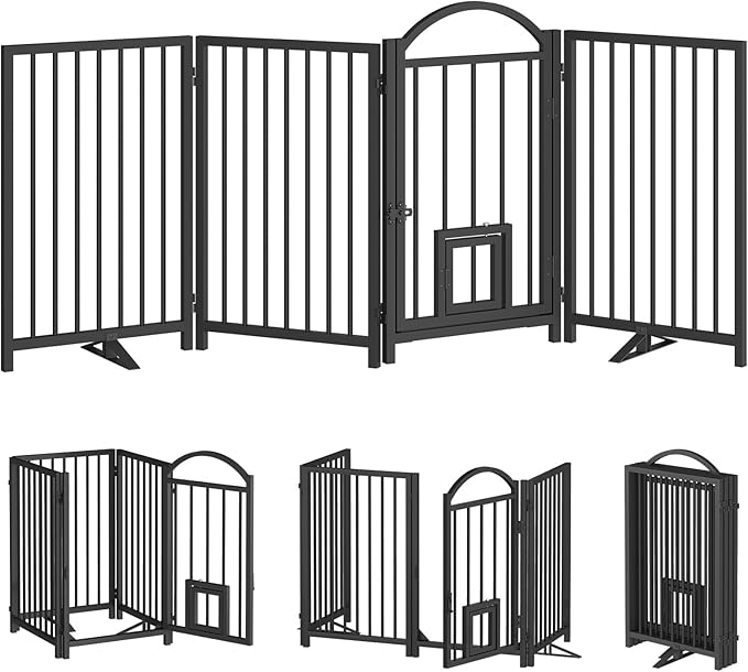 HOOBRO 4 Panel Freestanding Dog Gate - Image 9
