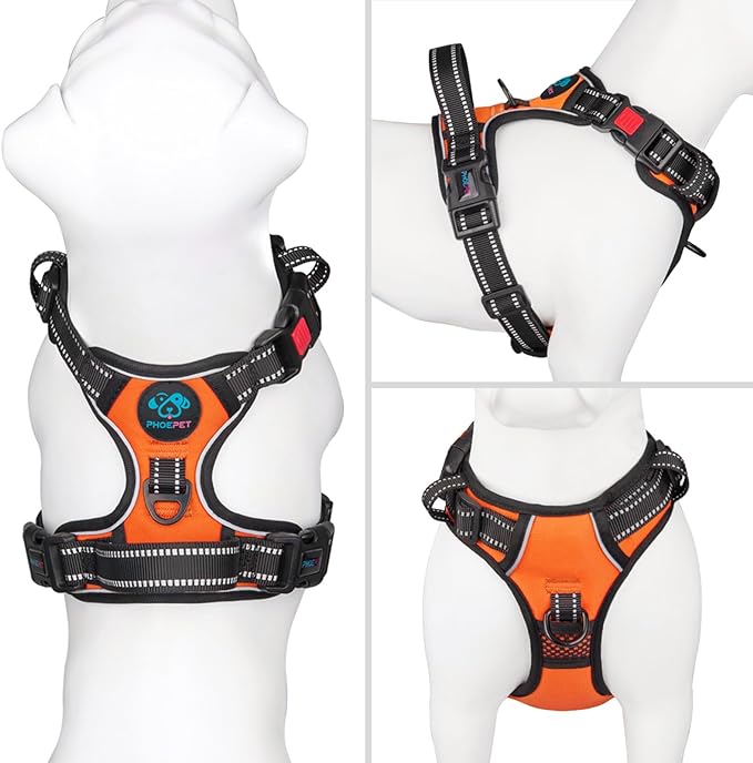 PHOEPET Reflective Dog Harness Large Breed Adjustable No Pull Vest - Image 2