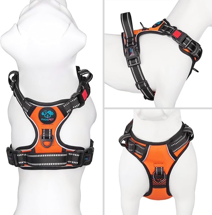 PHOEPET No Pull Dog Harness Medium Reflective Front Clip Vest - Image 2