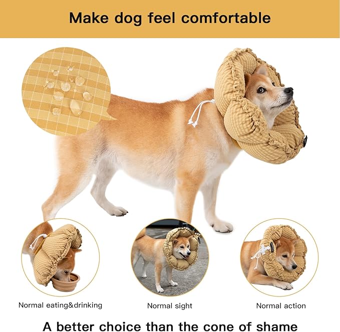 H HIDREAM Soft Dog Cones for Medium Dogs, Cute Adjustable Cone for Dogs to Stop - Image 3