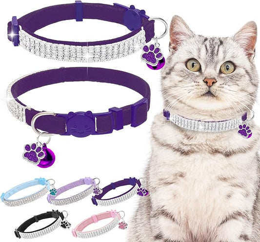 EXPAWLORER Soft Velvet Safe Cat Collars by EXPAWLORER
