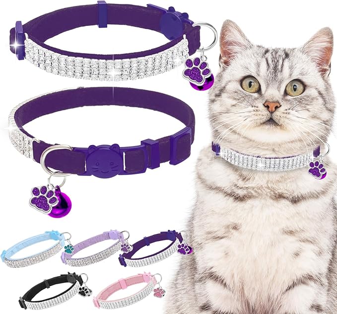 EXPAWLORER Soft Velvet Safe Cat Collars by EXPAWLORER