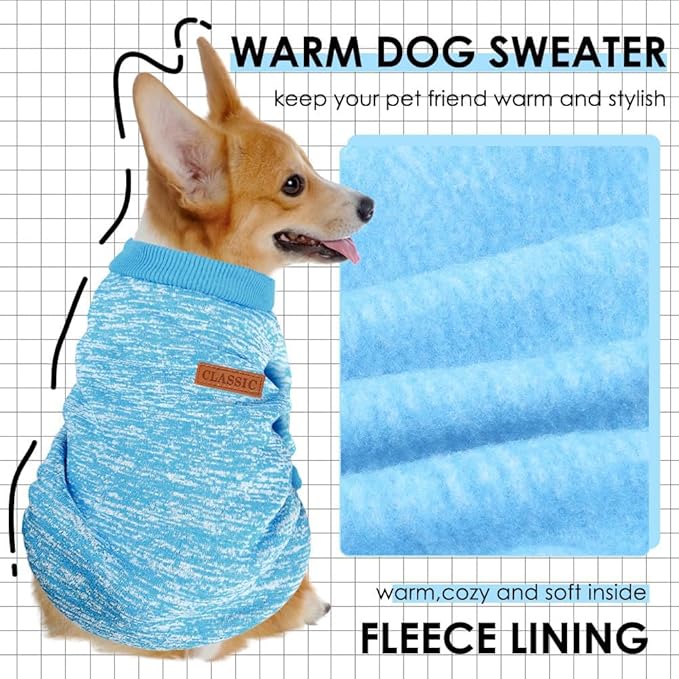 1 Pack Dog Sweaters for Small Dogs Girl Boy Winter Fleece Clothes Warm Soft Dog - Image 2