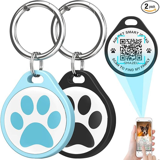 ADVENTUREMORE AIR Pet ID Tag-2pcs QR Code Tag & Smart ID Tag Small Personalized by AIR