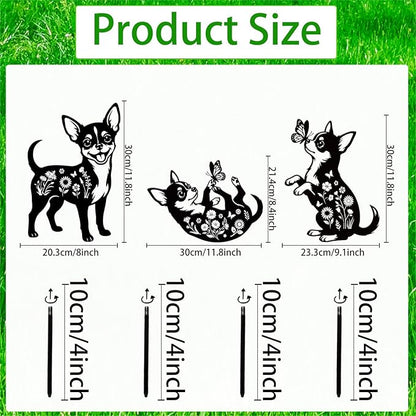 Rngmsi Dog Chihuahua Metal Decorative Garden Stakes Decor, Dog Gifts - Image 2