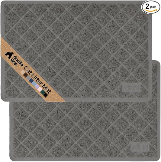 GORILLA GRIP Cat Litter Box Mat, 35x23 2Pack, Cushioned Coil Mesh Litter by Unknown