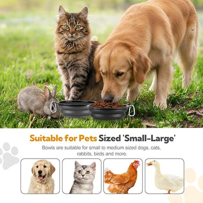 Collapsible Dog Bowl Large 2 Pack, Dog Water Bowls - Image 2