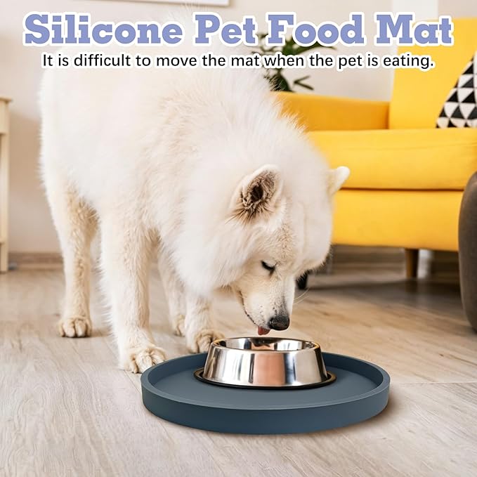 BNOSDM 2 PCS Dog Feeding Mat 9.1 in Silicone Pet Food Mats Waterproof - Image 3