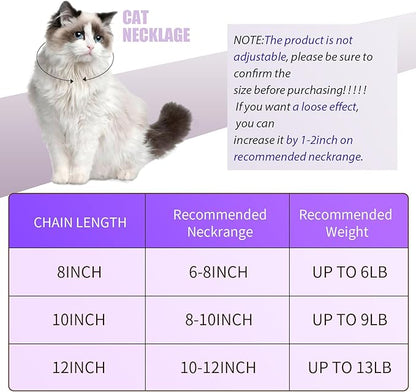 Hillban Cat Collar Diamond Chain Glitter Collar Walking Metal - Image 2