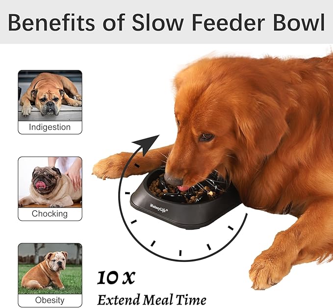 MateeyLife Slow Feeder Dog Bowls 2PCS, Anti-Choking Puzzle Dog Food Bowls - Image 2