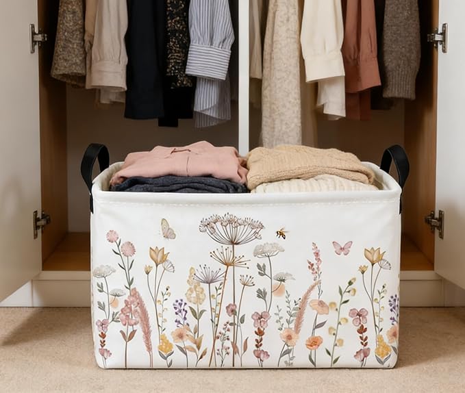 Essme Rectangular Flower Basket, Storage Bins Organizer - Image 3