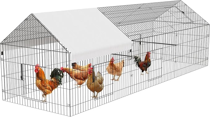 NUGRIART Metal Chicken Coop 130"×40"×40" Chicken Run by NUGRIART