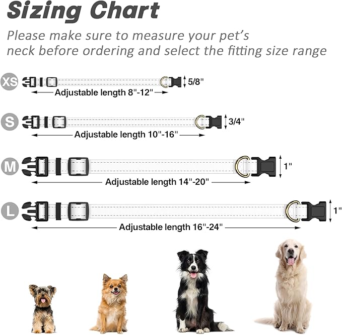 Reflective Dog Collar for Small Dogs Cats, Cute Adjustable Heavy-Duty Nylon - Image 7