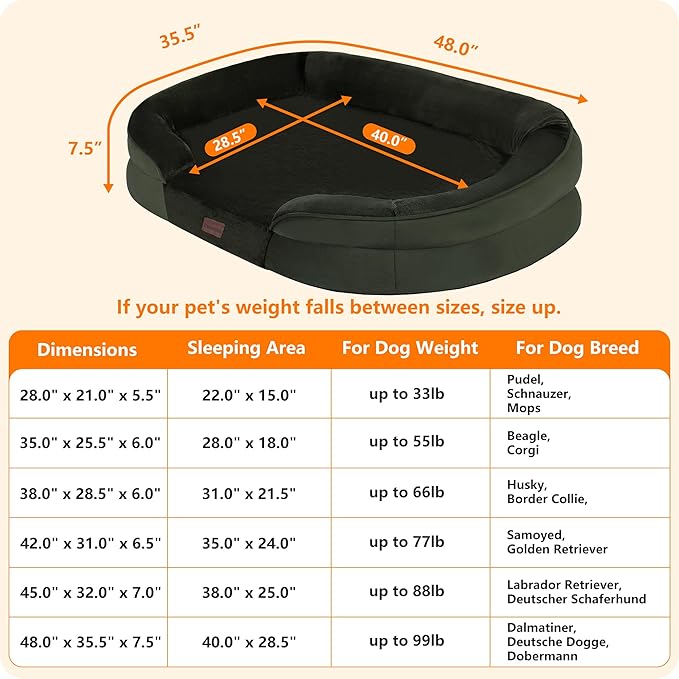 Dwanton Orthopedic Dog Bed for Extra Extra Large Dogs - Image 4