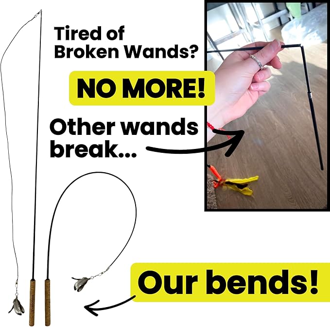 Forever Stick - The Unbreakable Cat Wand Toy, Durable Cat Toy Wand, Extra Long - Image 2