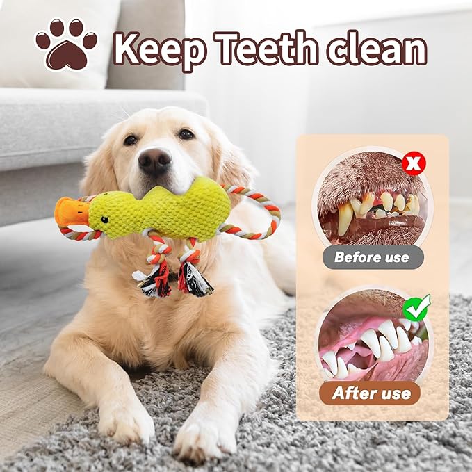 YZHDUXIU Tug of War Dog Toy, Squeaky Dog Toys Interactive Duck Puppy Toys to - Image 6