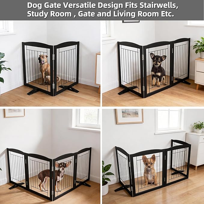 ZJSF Freestanding Dog Fence Indoor, Foldable Dog Gate - Image 4