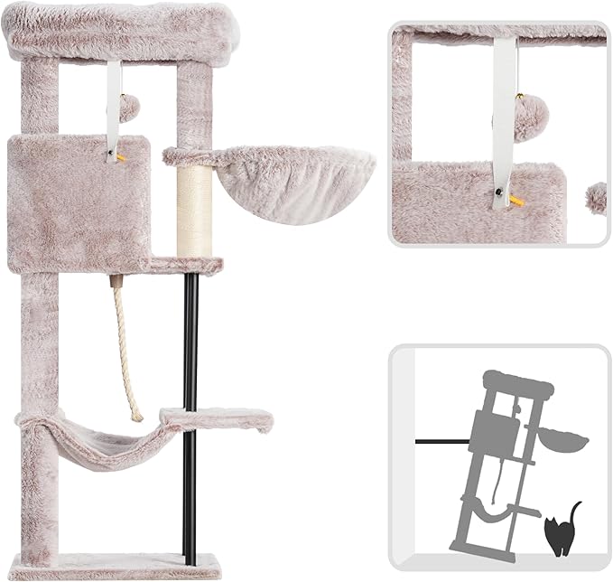 Gitelsnour Cat Tree, Cat Tower for Indoor Cats, 43.3 inch Cat Tree Tower - Image 8