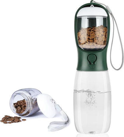 Dog Water Bottle with Food Container, Portable Leak Proof Pet Water Dispenser by AVELORA