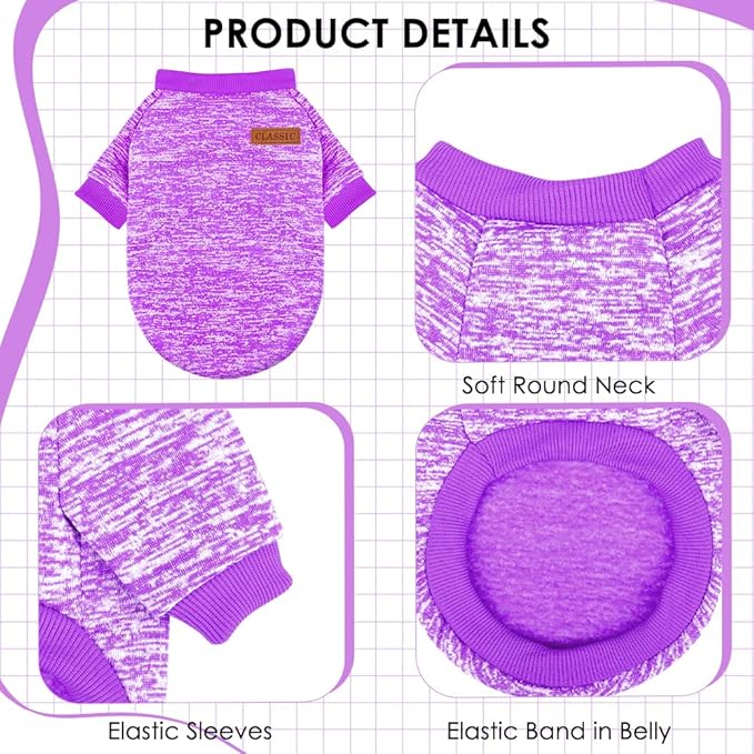 1 Pack Dog Sweaters for Small Dogs Girl Boy Winter Fleece Clothes Warm Soft Dog - Image 3