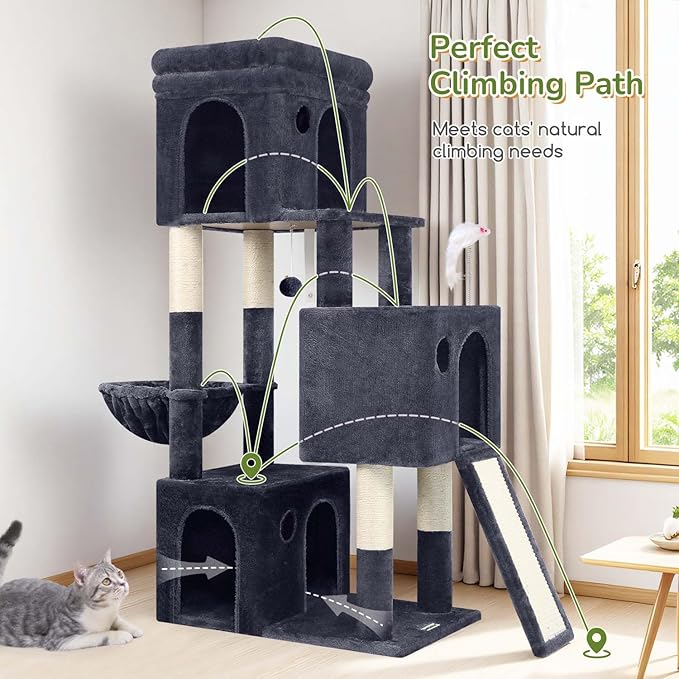 Globlazer 52in Cat Tower for Multiple Indoor Cats, Heavy Duty Multi-Level Cat - Image 5