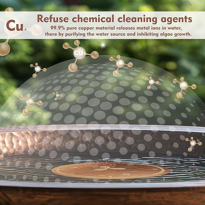 Joyfulmap Copper Bird Bath Purification Disk, 99.99% Pure Copper Cleaning - Image 5