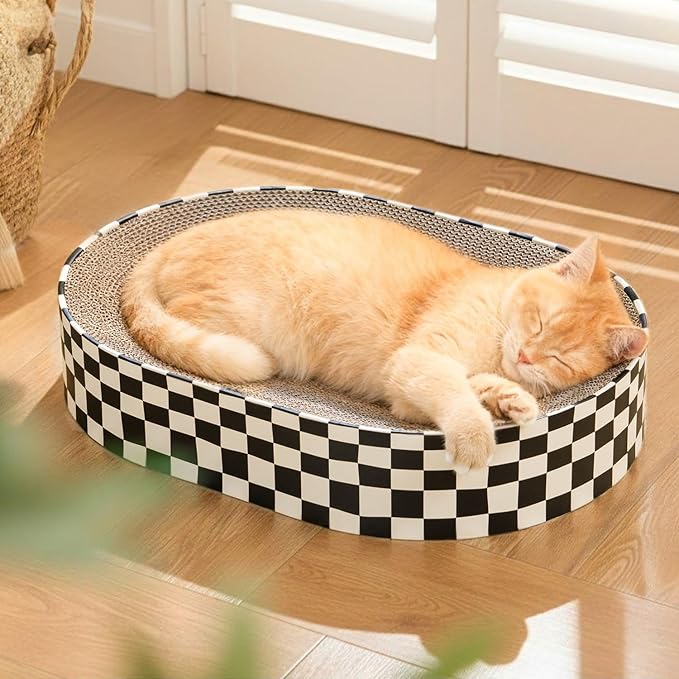 Conlun Large Oval Cat Scratcher Bowl, Cardboard Cat Scratching Pad & Lounge Bed by Conlun