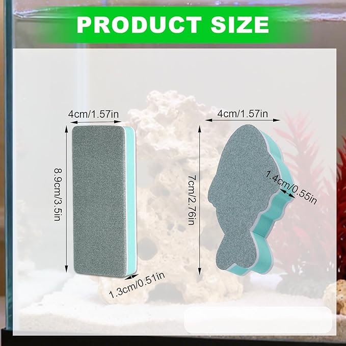 6pcs Fish Tank Cleaning Tools, Double-Sided EVA Aquarium Sponge Brush Glass - Image 2