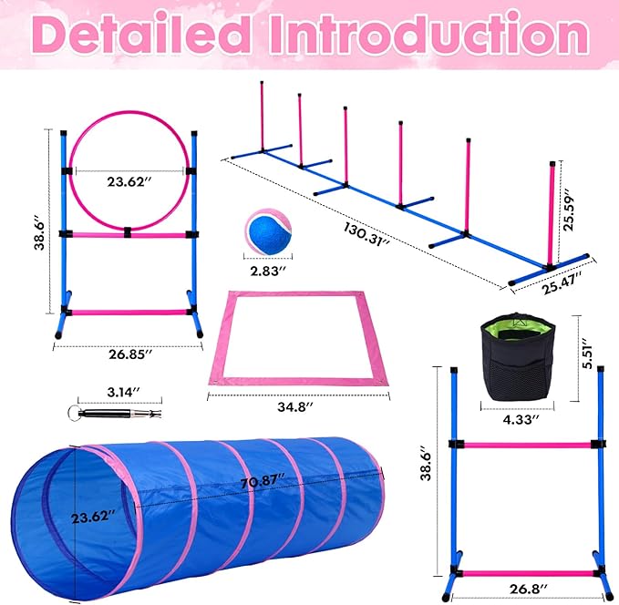 Dog Agility Course Backyard Set, Dog Agility Equipment, Pet obstacle Course - Image 7