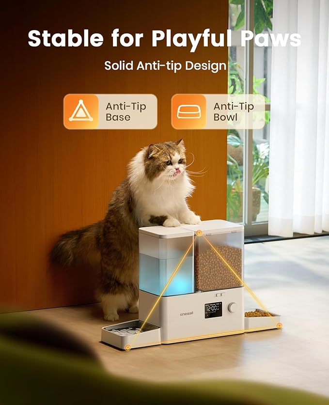 oneisall Automatic Cat Feeder and Water Dispenser, Cat Food Dispenser - Image 7