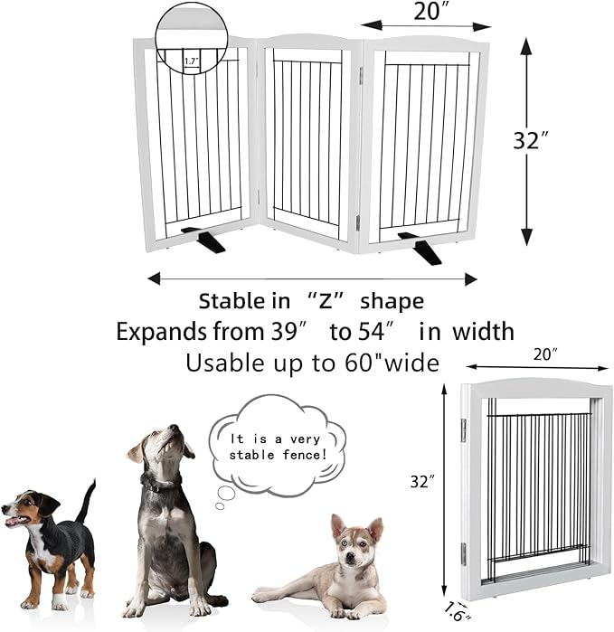 ZJSF Freestanding Dog Fence Indoor, Foldable Dog Gate - Image 7