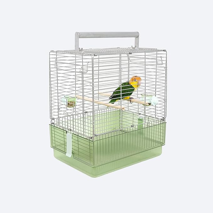304 Stainless Steel Travel Bird Cage, 17 Inch Foldable Carrier by YOOSOWING