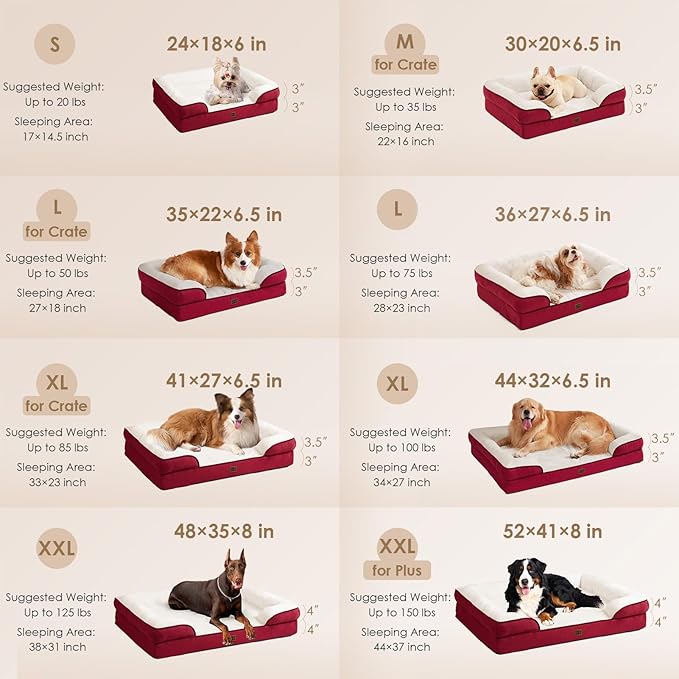EHEYCIGA Orthopedic Dog Bed for Medium Dogs, Waterproof Memory Foam Medium Dog - Image 2