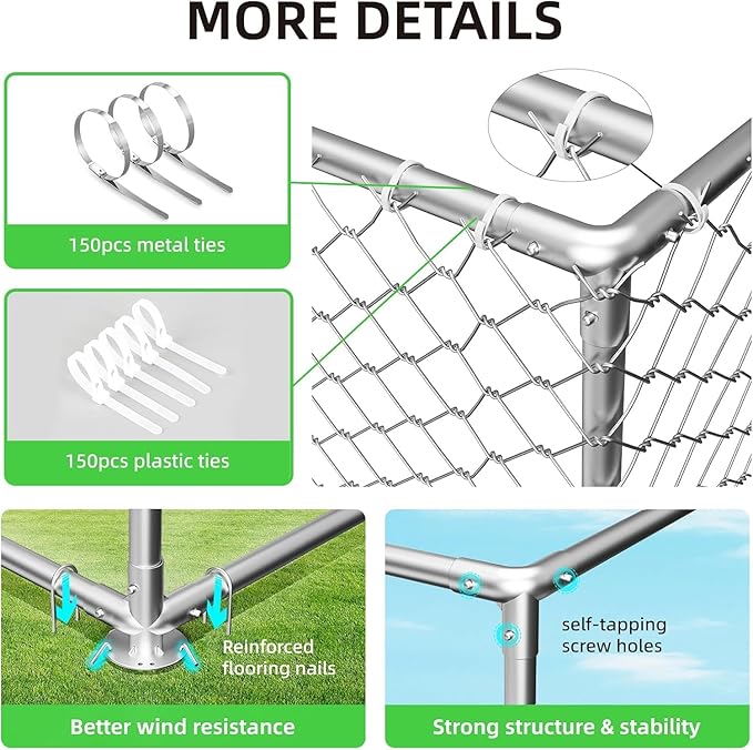 20'x10' Large Outdoor Dog Kennel, Heavy Duty Dog Enclosure - Image 5