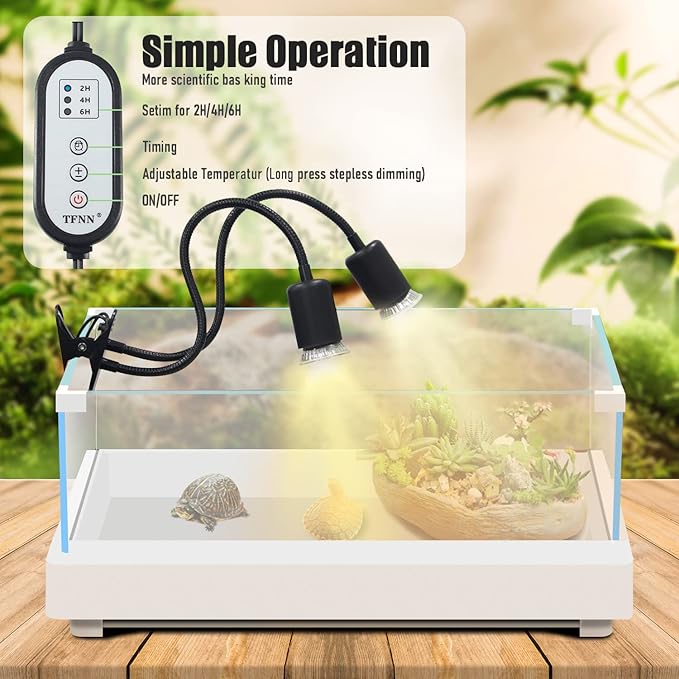 TFNN Reptile Heat Lamp, Double-Head Heat Lamp - Image 2
