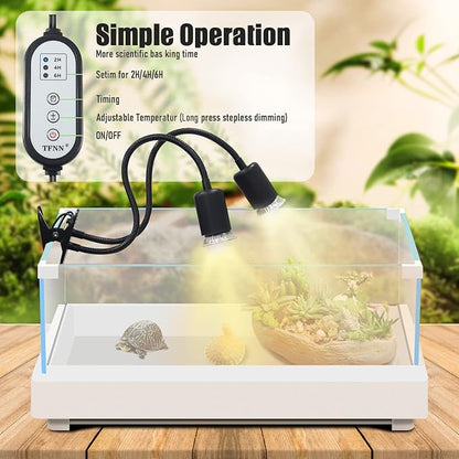 TFNN Reptile Heat Lamp, Double-Head Heat Lamp - Image 2