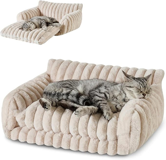 Hollypet Cat Bed Fluffy Plush Multifunctional Double-Layer Machine Washable by Hollypet