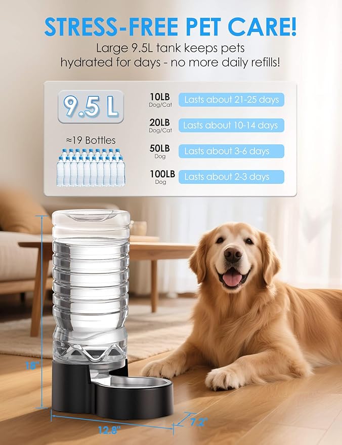 Heouvo 2.5 Gallon Automatic Dog Water Dispenser【Wide Mouth - Image 2