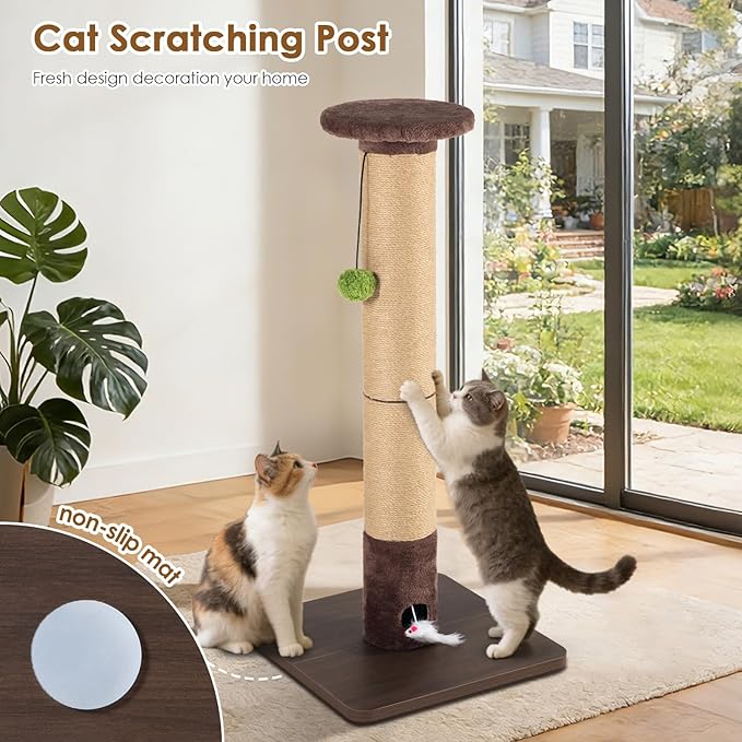 Cat Scratching Post for Indoor Cats Adults – 33.46" Tall Stylish Sisal Scratcher - Image 7