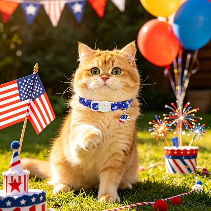 2 Pack 4th of July Cat Collars - Image 5
