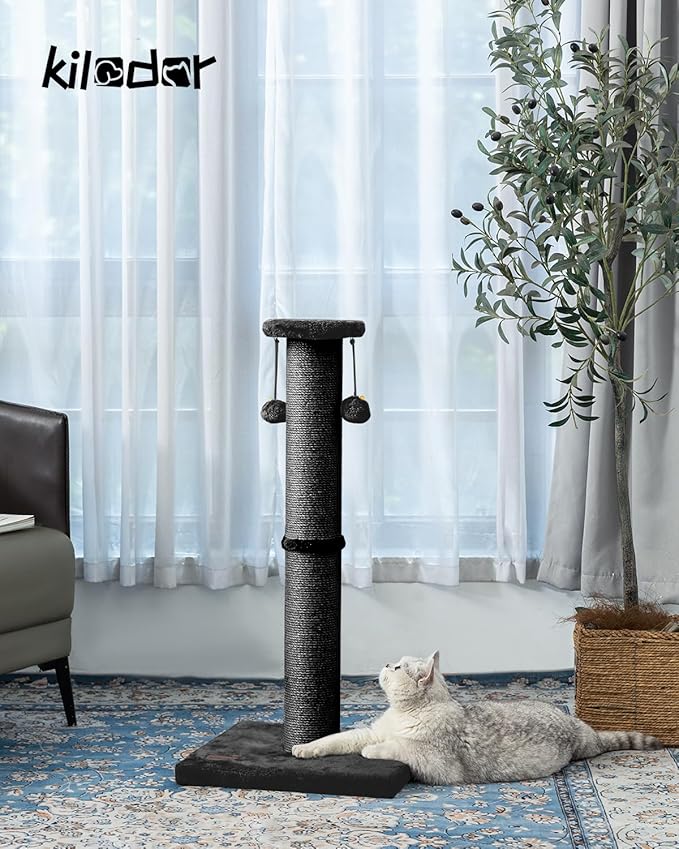 34Inch Tall Cat Scratching Post, 4.3Inch Diameter Large Sisal Cat Scratch Post - Image 2